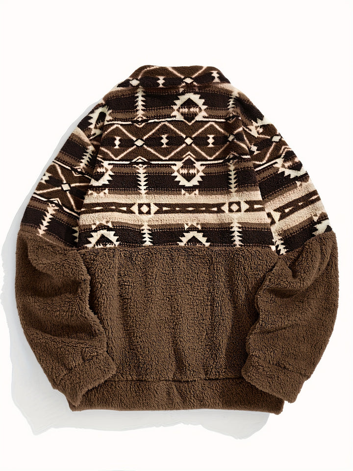 Coralie | Aztec-Pattern Half-Zip Pullover