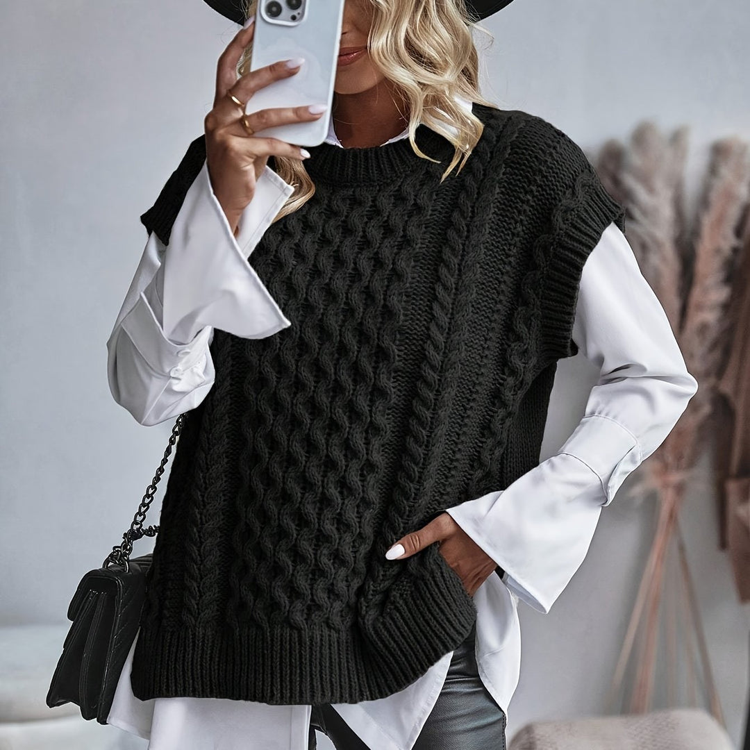 Adelia | Cable-Knit Sleeveless Vest