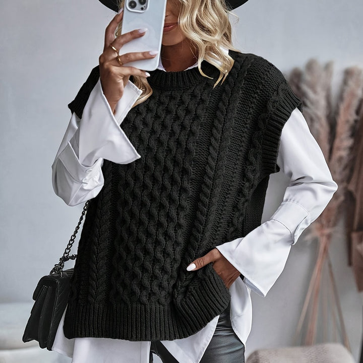 Adelia | Cable-Knit Sleeveless Vest