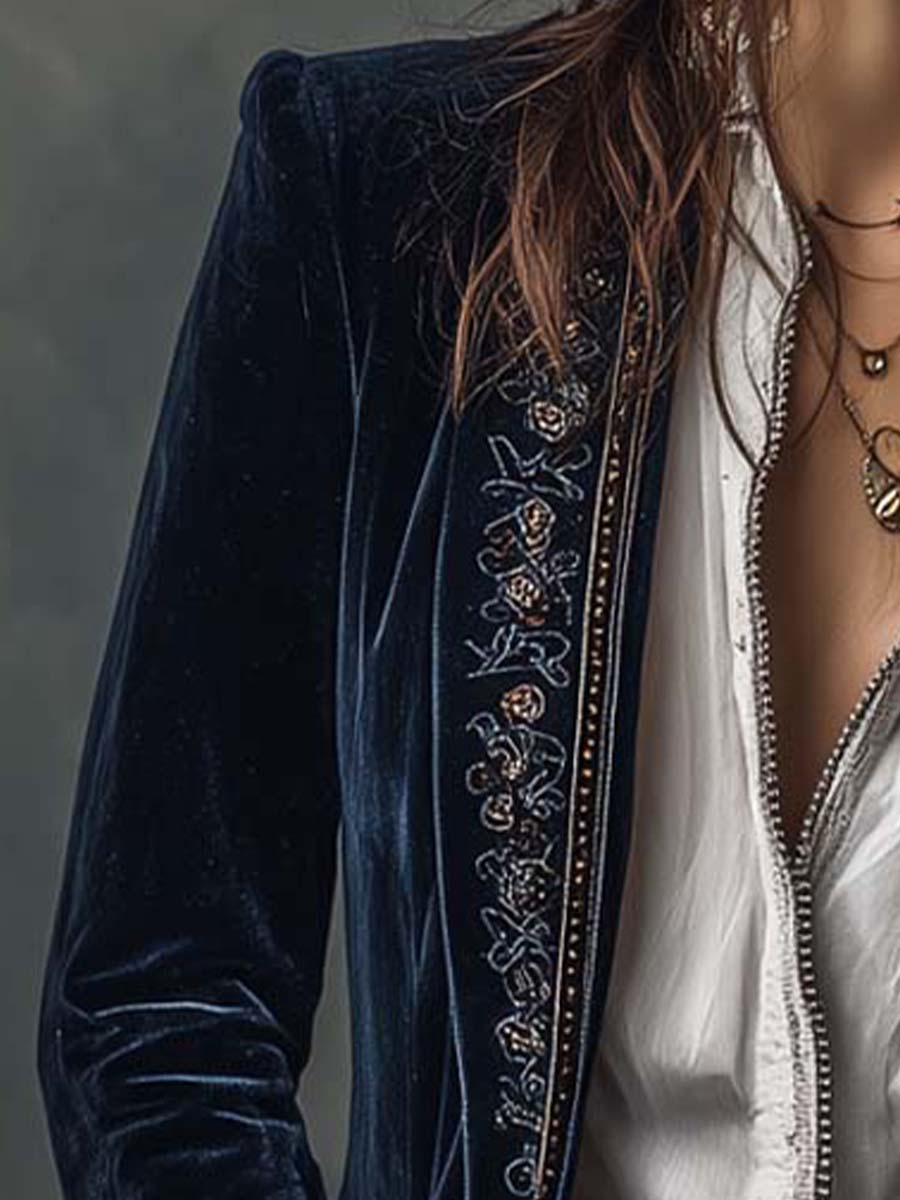 Gabrielle | Embroidered Longline Jacket