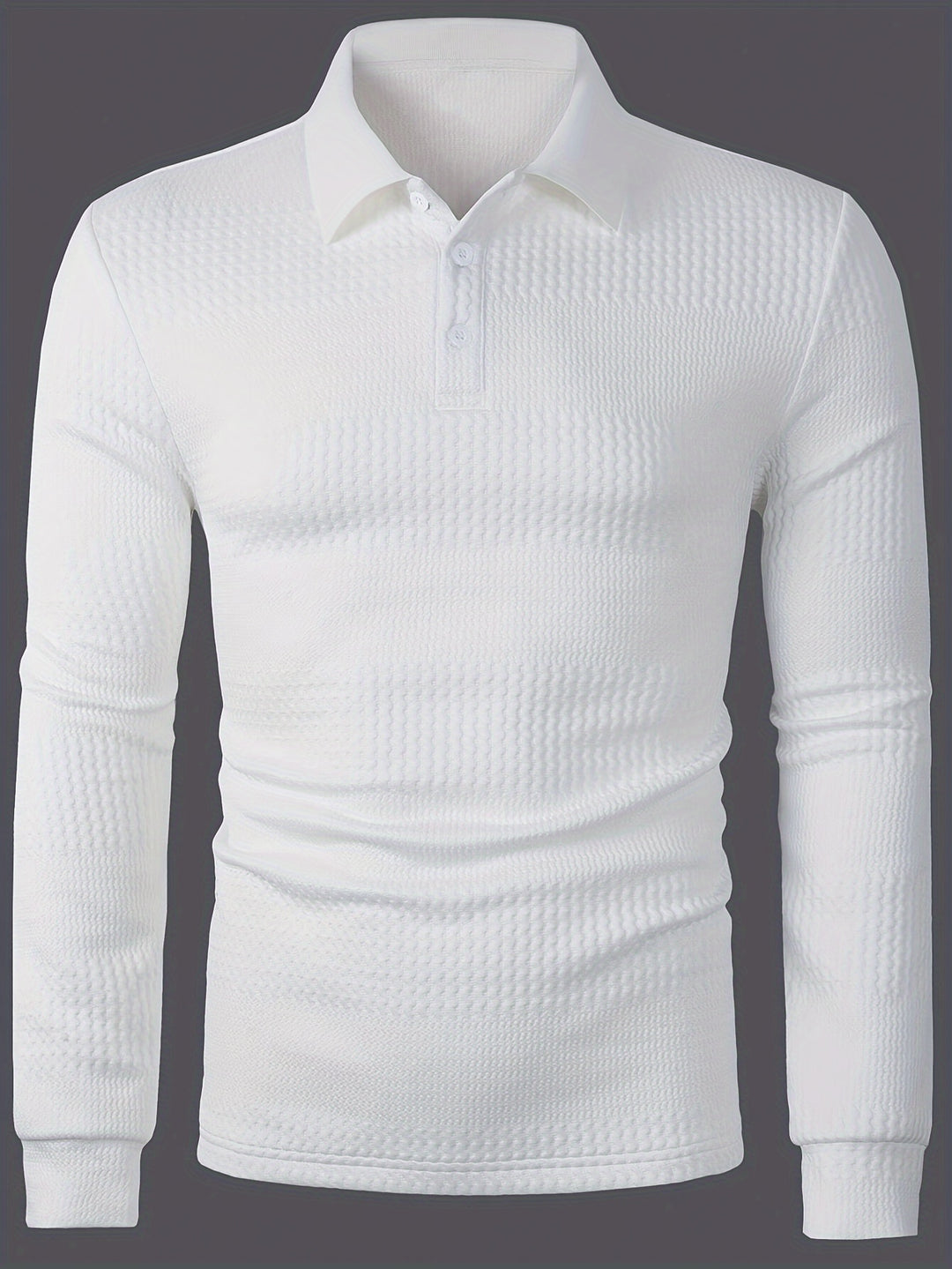 Lawrence | Textured Long Sleeve Polo Shirt