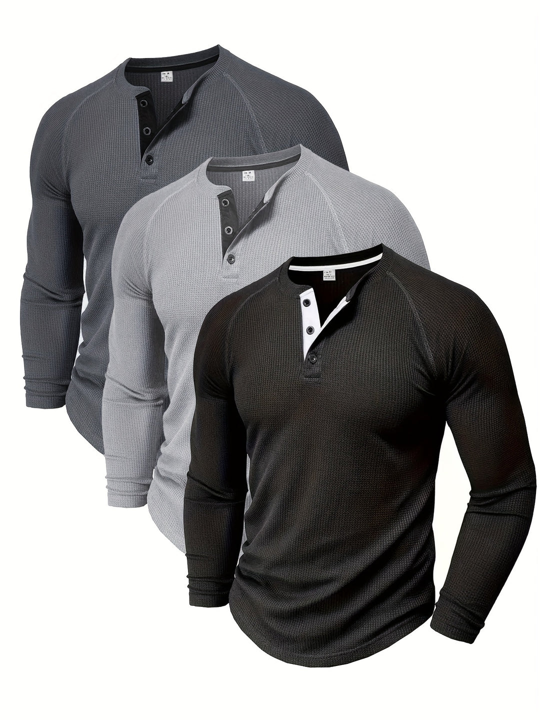 Roland | Textured Button-Placket Long-Sleeve Top