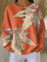 Laura | Autumn Leaf Waffle-Knit Top