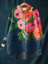 Daphne | Painterly Floral Casual Shirt