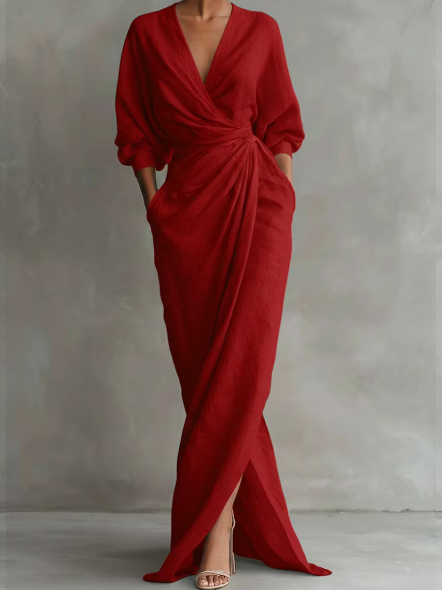 Odette | Draped Wrap Maxi Dress