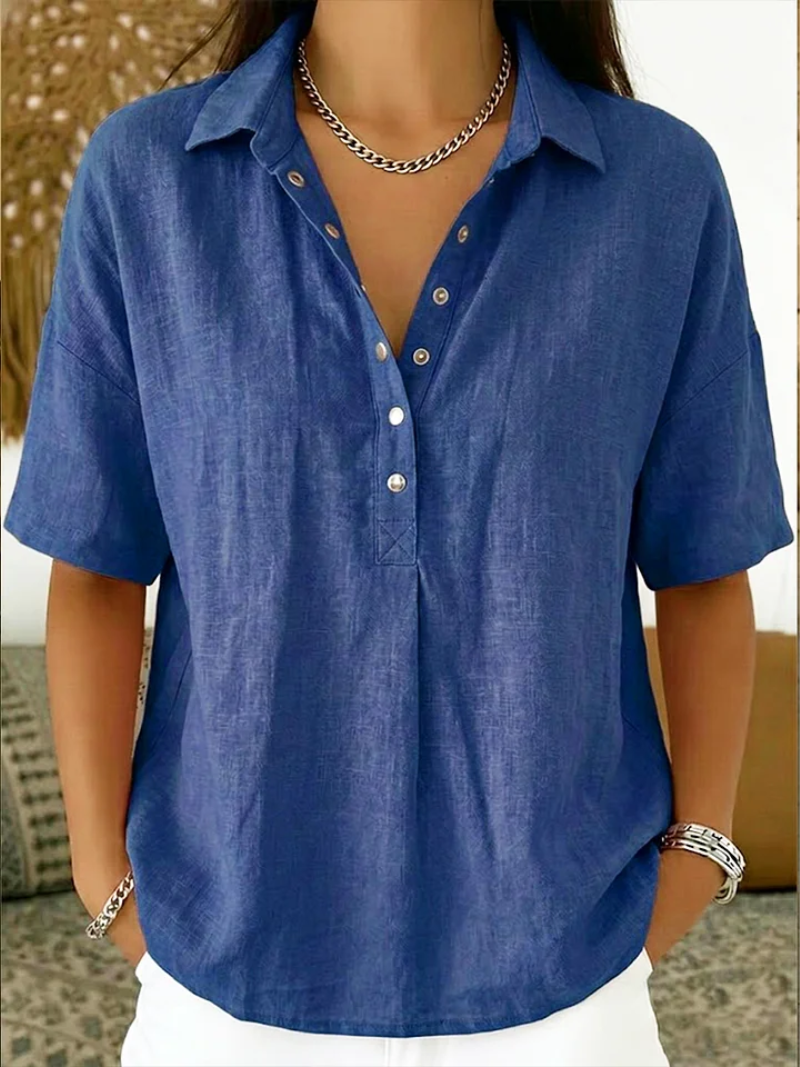 Marlowe | Relaxed Collared Half-Button Shirt