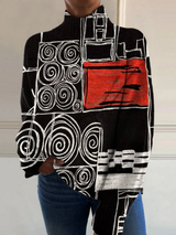 Romy | Abstract Art High-Neck Jumper