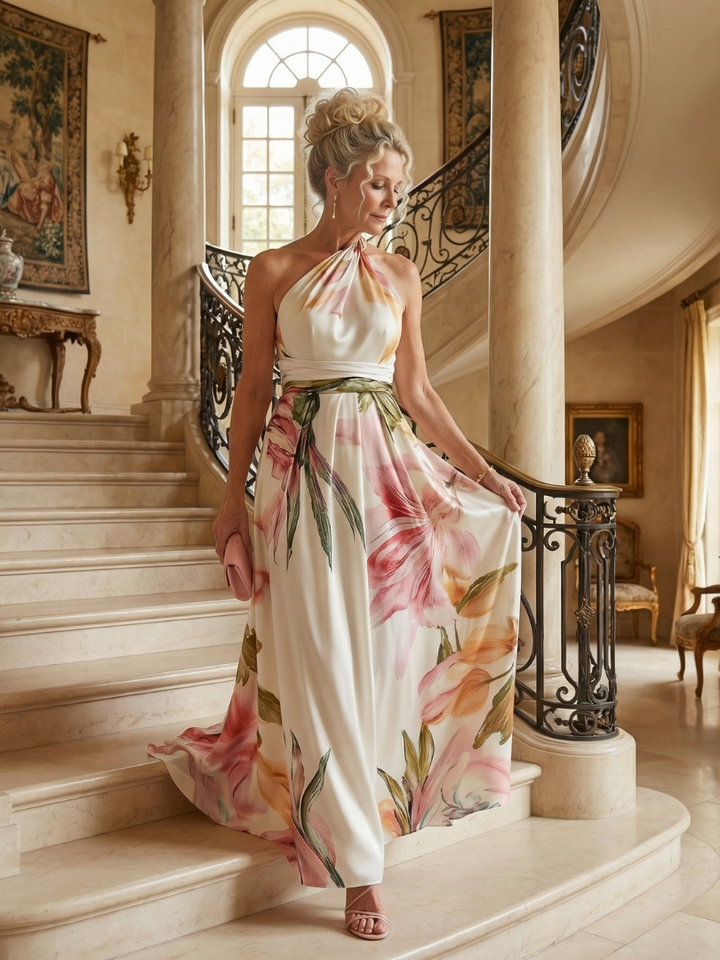 Anthea | Floral Halterneck Maxi Dress