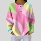 Charmaine | Abstract Button-Neck Sweatshirt