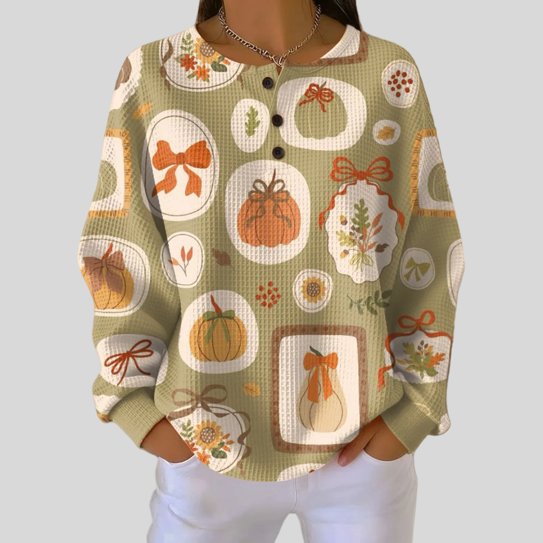 Maryann | Autumn Bloom Textured Sweatshirt