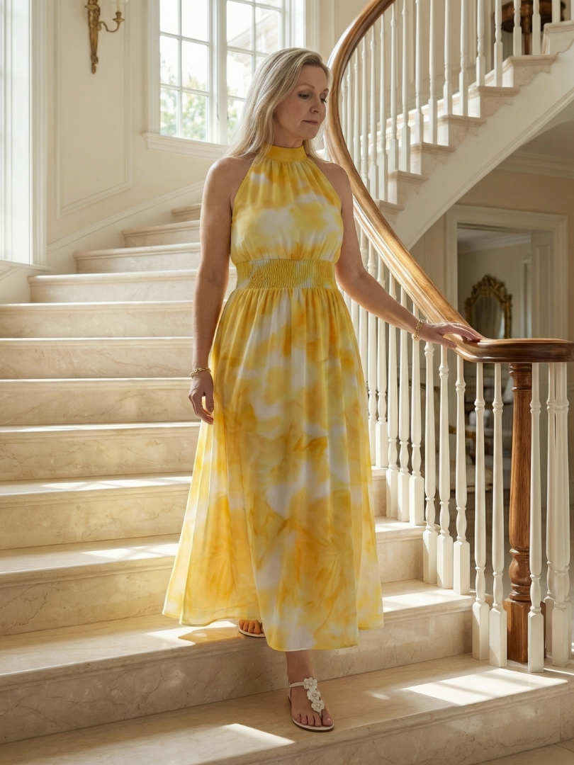 Bellamy | Gathered Halter Midi Dress