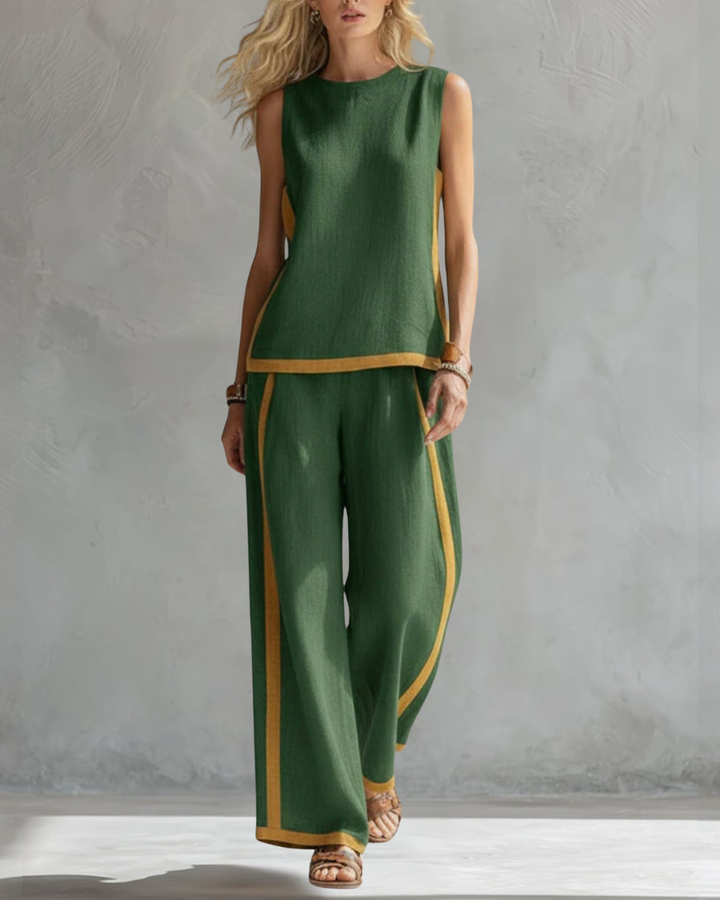 Pippa | Relaxed Contrast-Trim Two-Piece Set