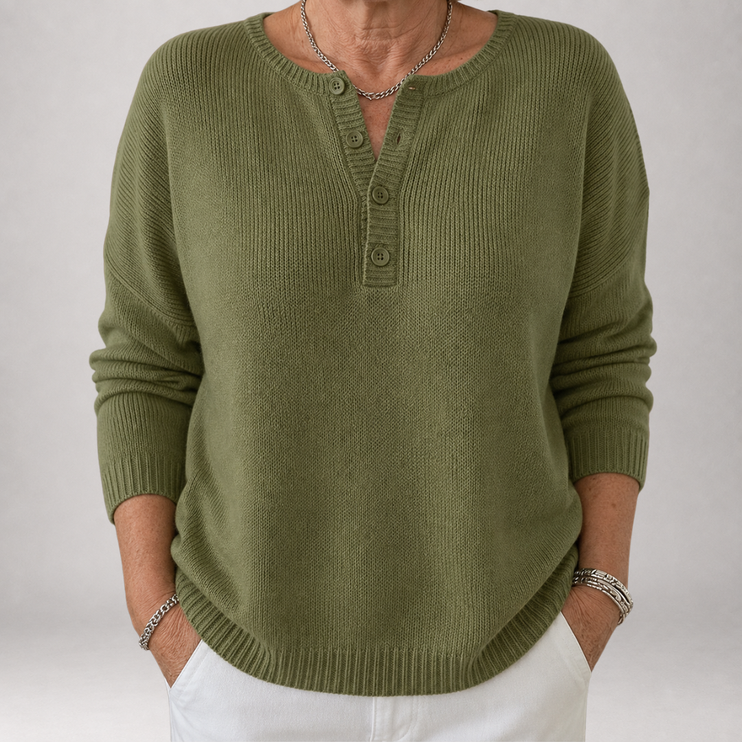 Griffin | Relaxed Button Henley Sweater