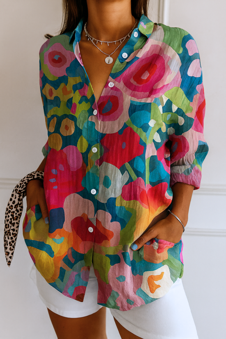 Willow | Painterly Floral Blouse