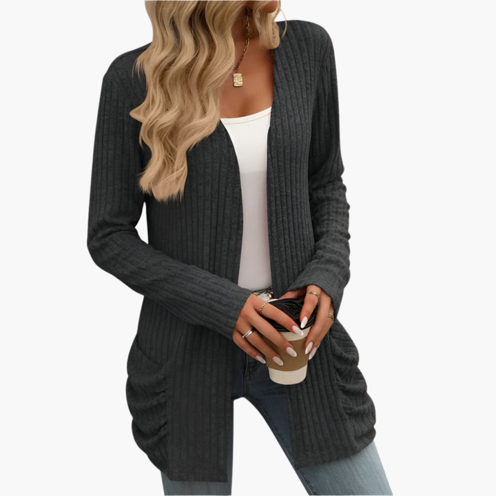 Marianne | Open-Front Ribbed Cardigan