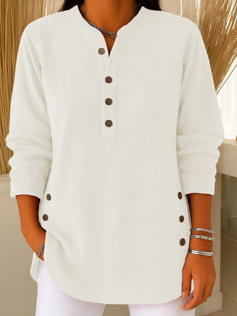 Hollis | Ribbed Button Henley Top