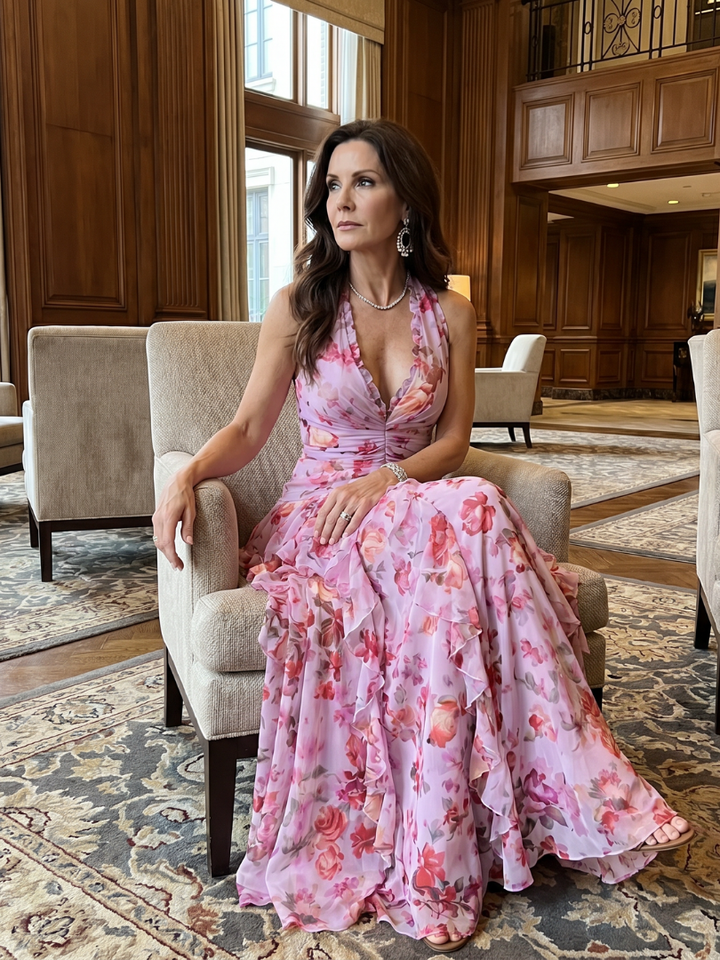 Primrose | Halter Neck Floral Maxi Dress