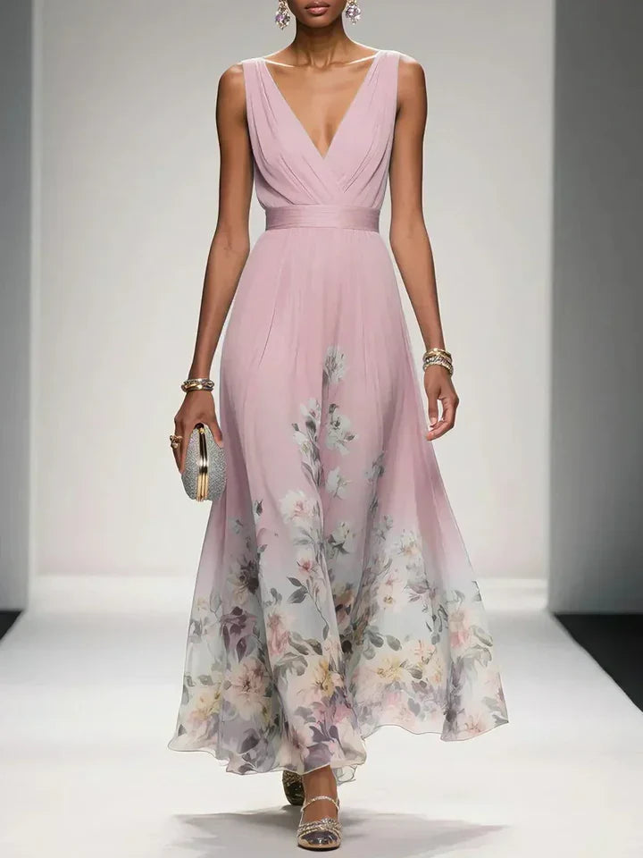 Cosette | Floral V-Neck Maxi Dress