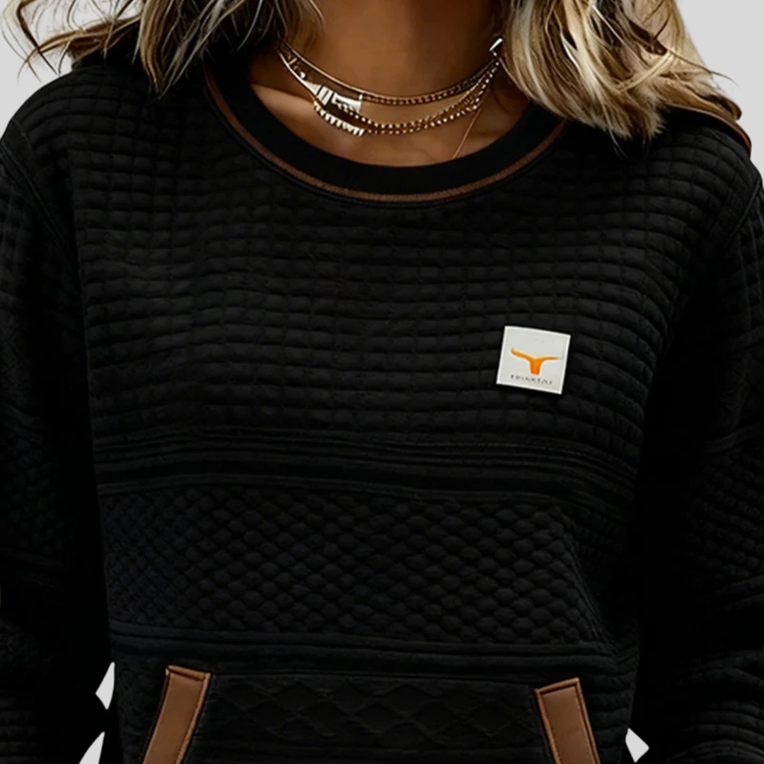 Deborah | Textured Crew Neck Sweatshirt