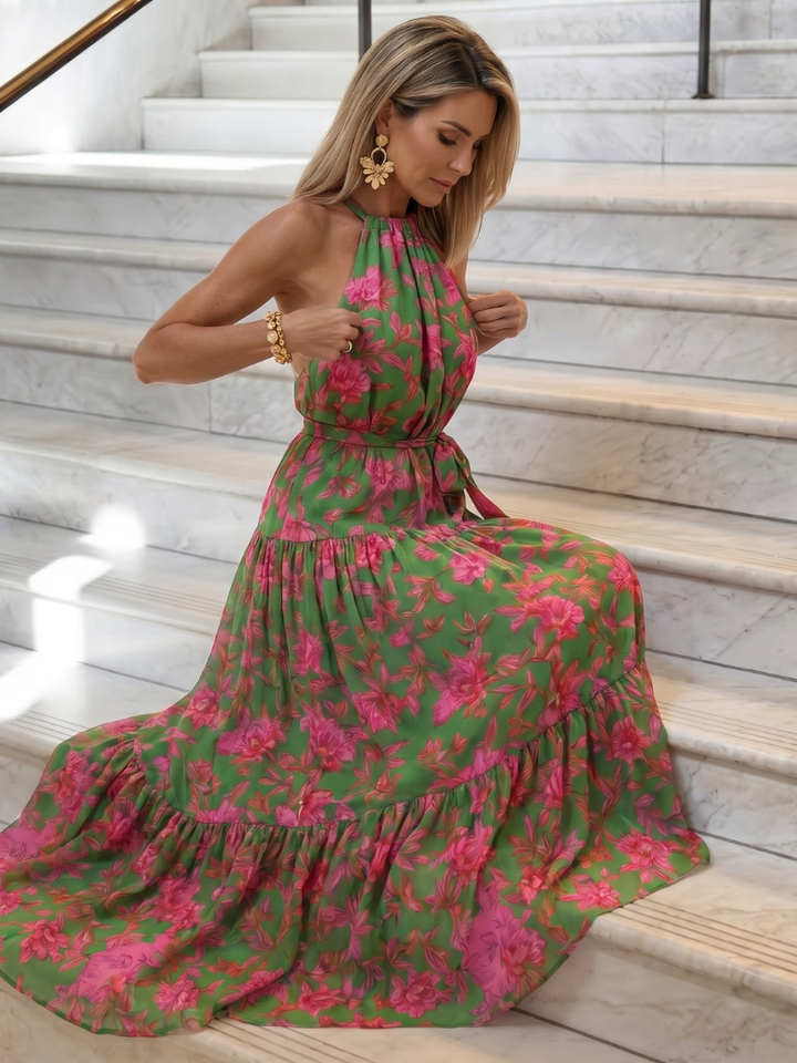Deanna | Floral Halter Maxi Dress