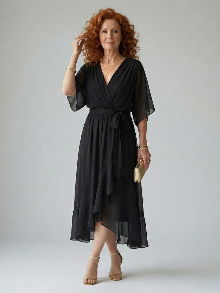 Mireille | Softly Draped Midi Dress