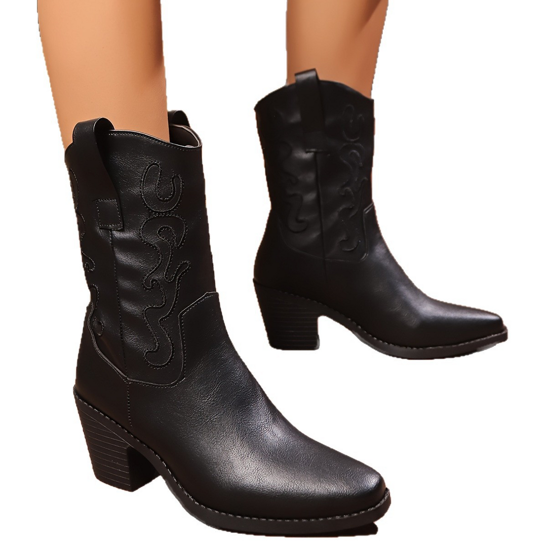 Roberta | Western Block-Heel Boots