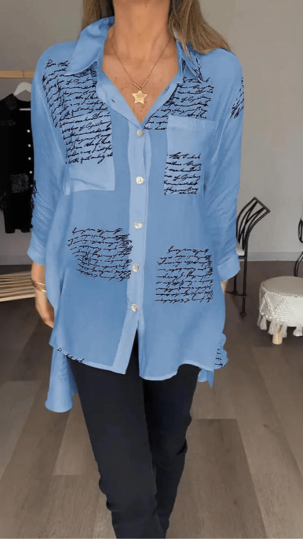 Odile | Relaxed Script-Print Shirt
