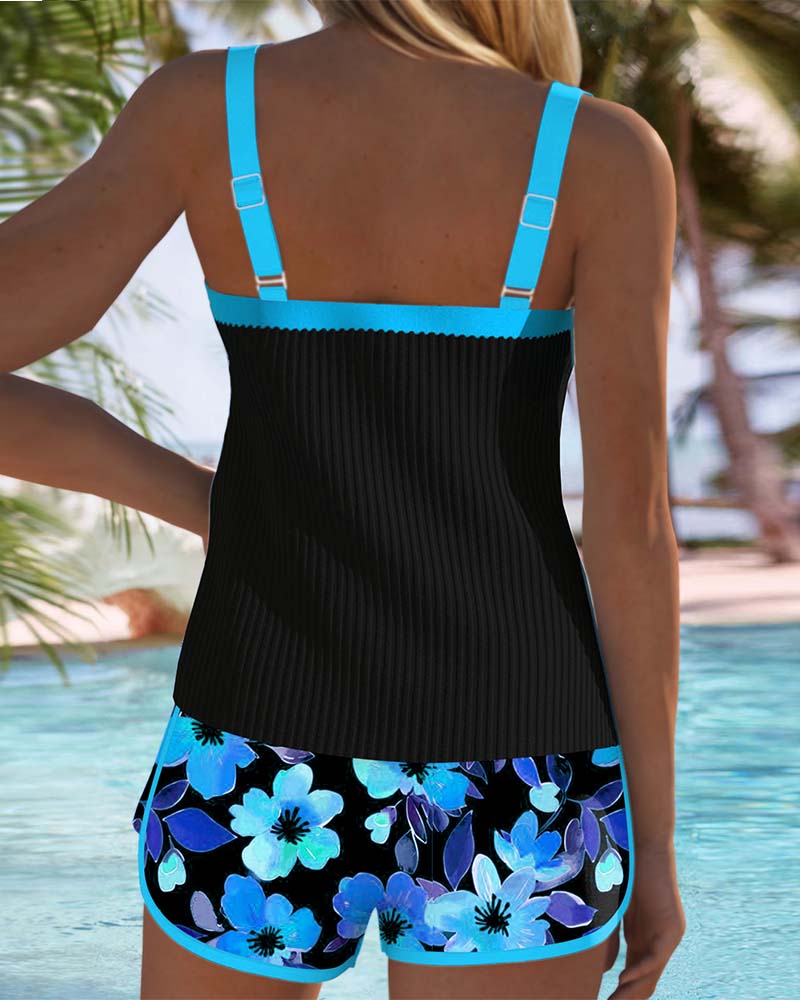 Renée | Contrast-Trim Two-Piece Swim Set