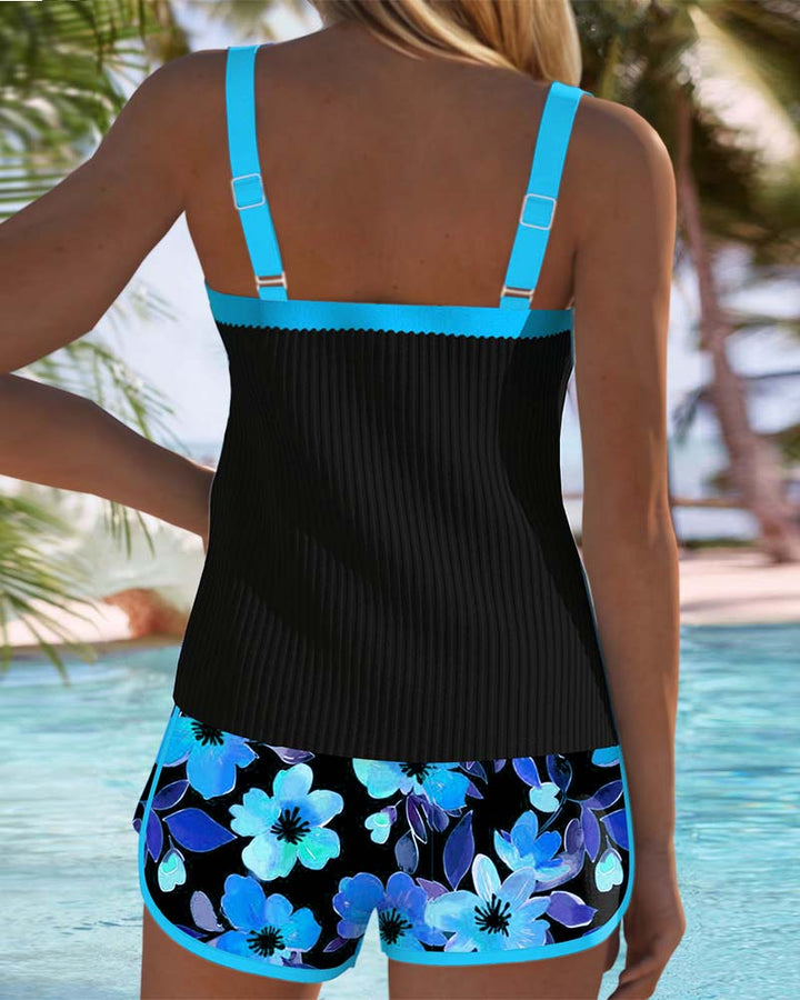 Renée | Contrast-Trim Two-Piece Swim Set