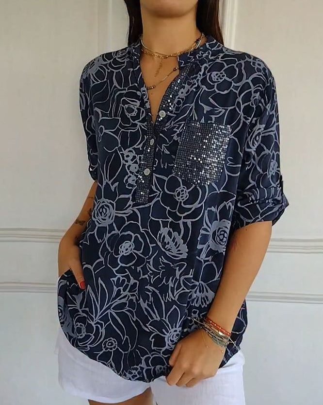 Marlowe | Refined Print Blouse with Pocket