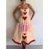 Cordelia | Whimsical Heart-Print Midi Dress