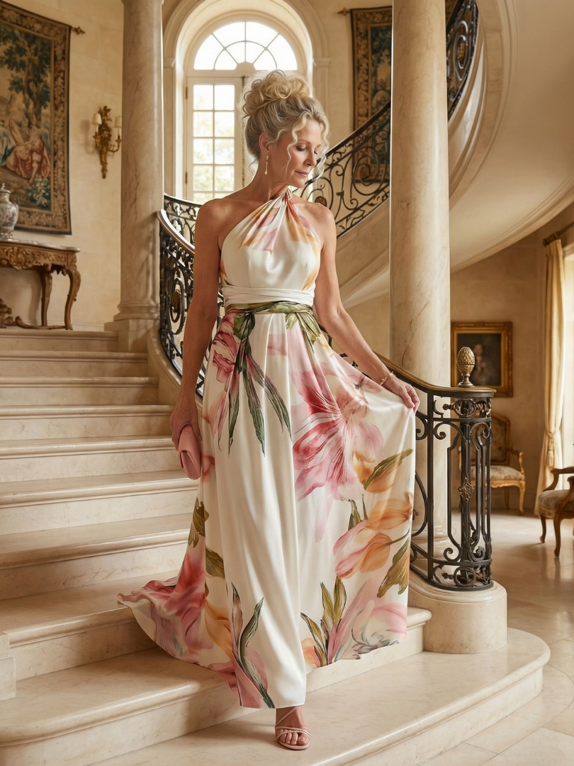 Cressida | Floral Halter Maxi Dress