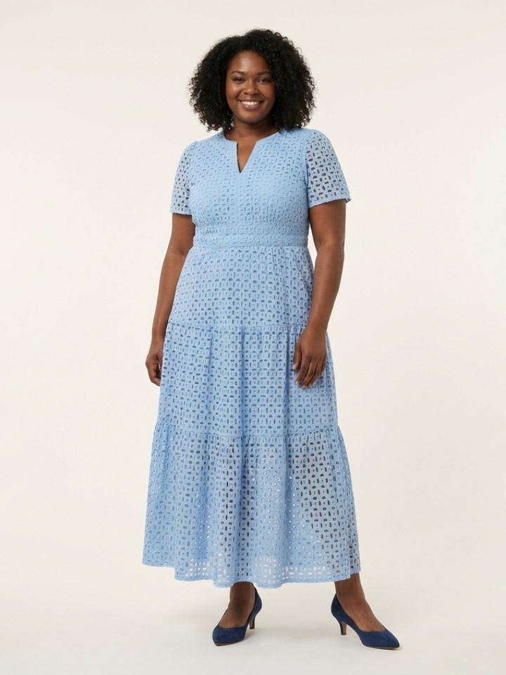 Rosalyn | Tiered Flutter-Sleeve Midi Dress