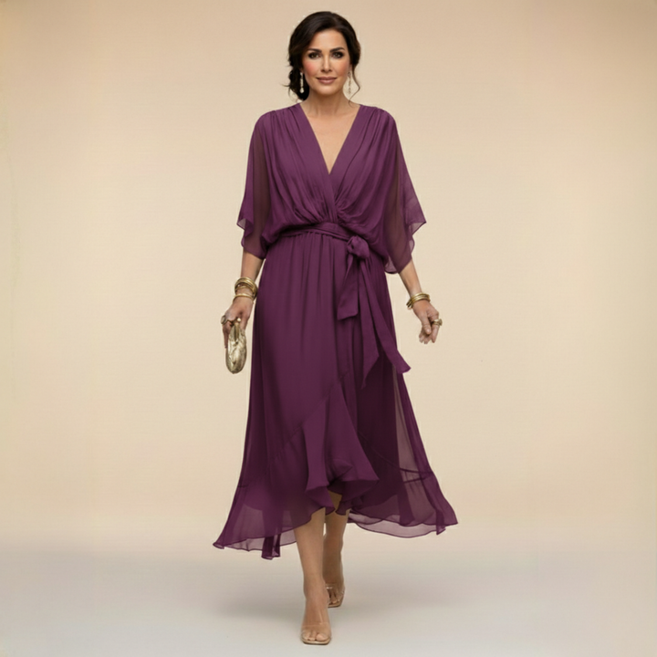 Susanna | Flowing V-Neck Midi Dress