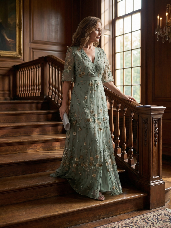 Rosalind | Floral V-Neck Maxi Dress