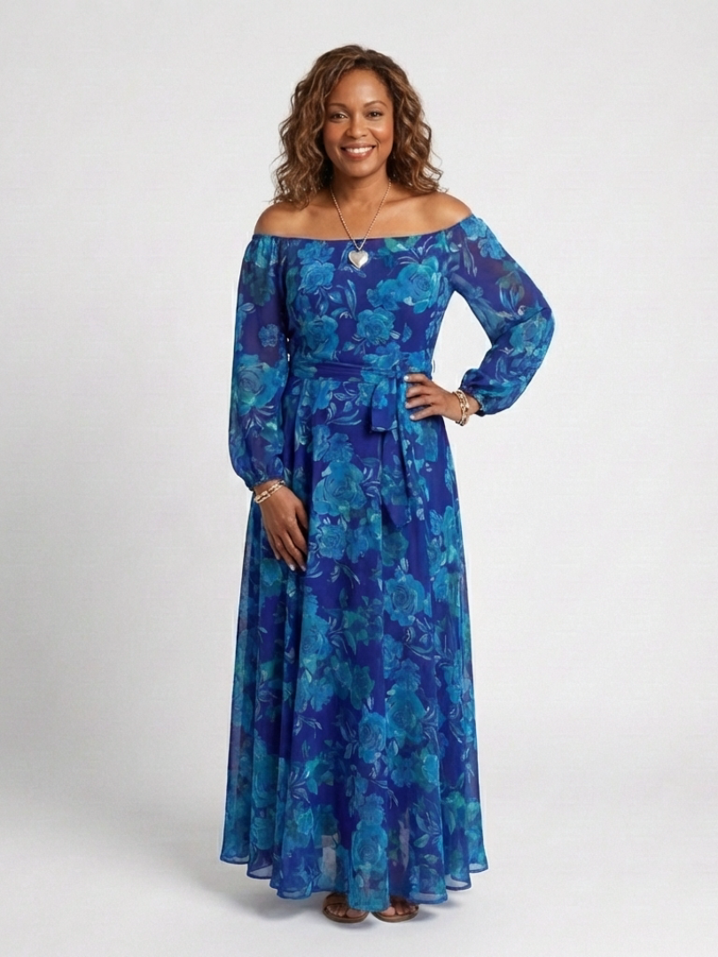 Judith | Off-Shoulder Floral Maxi Dress