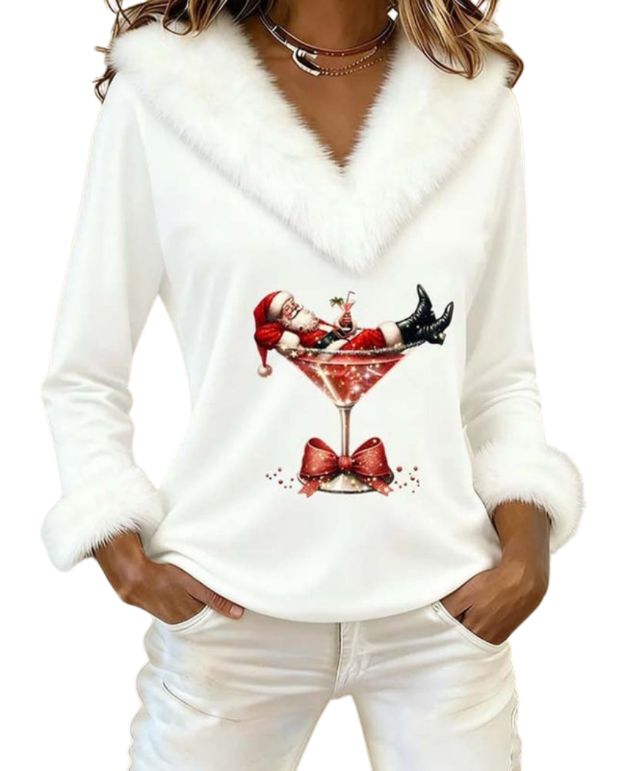 Bettina | Festive Fur-Trim Top