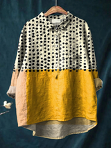 Camilla | Colour-Block Spotted Casual Shirt