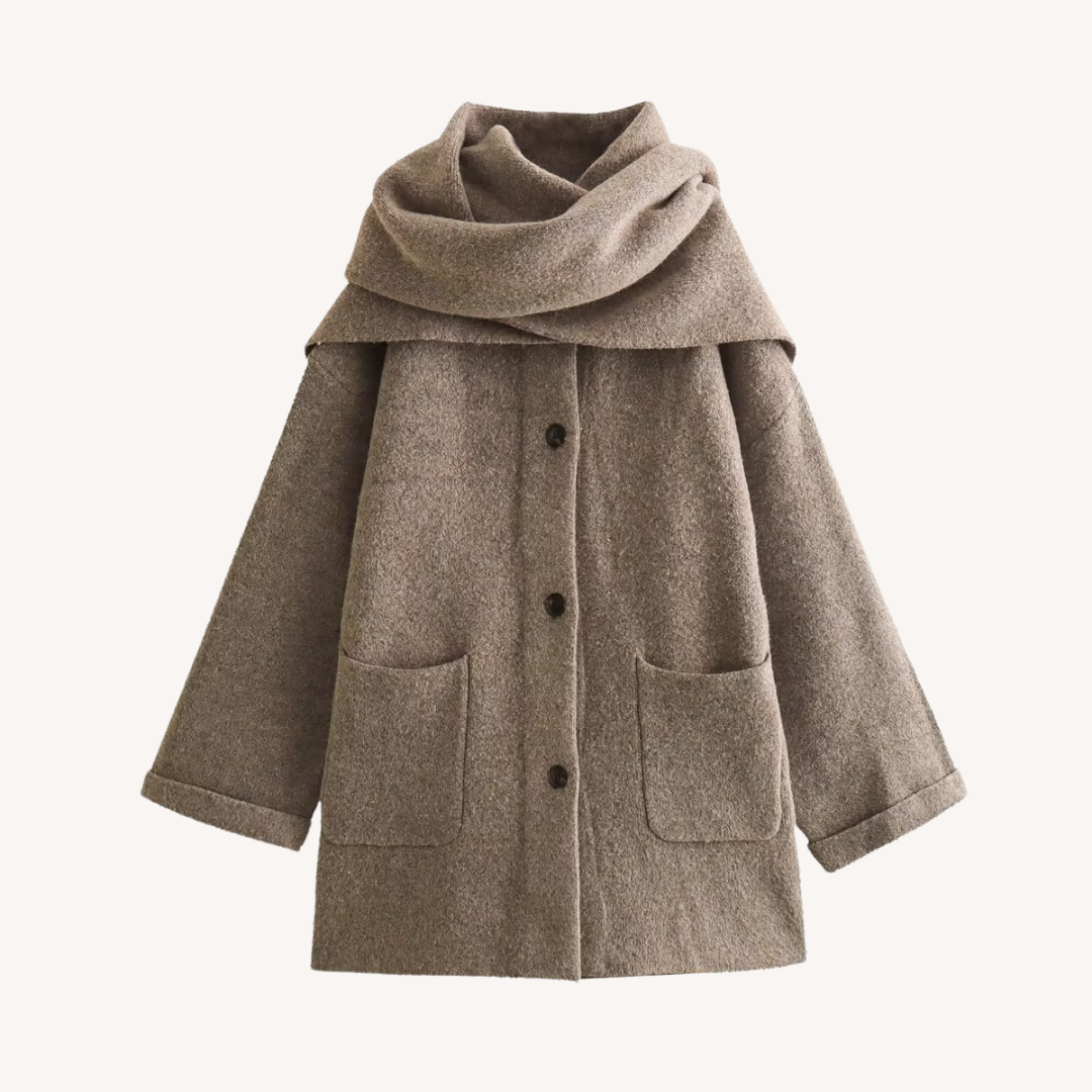 Delphine | Cosy Scarf-Collar Coat