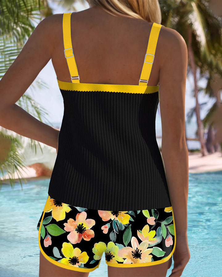Renée | Contrast-Trim Two-Piece Swim Set