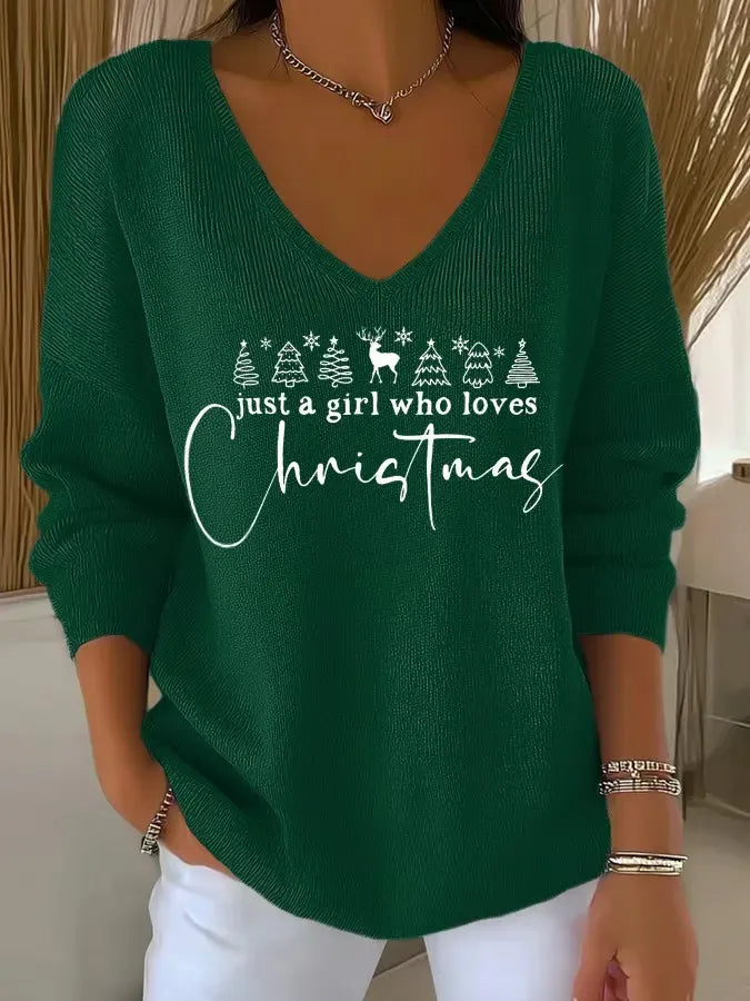 Bethany | Festive V-Neck Sweater