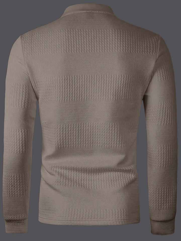 Lawrence | Textured Long Sleeve Polo Shirt