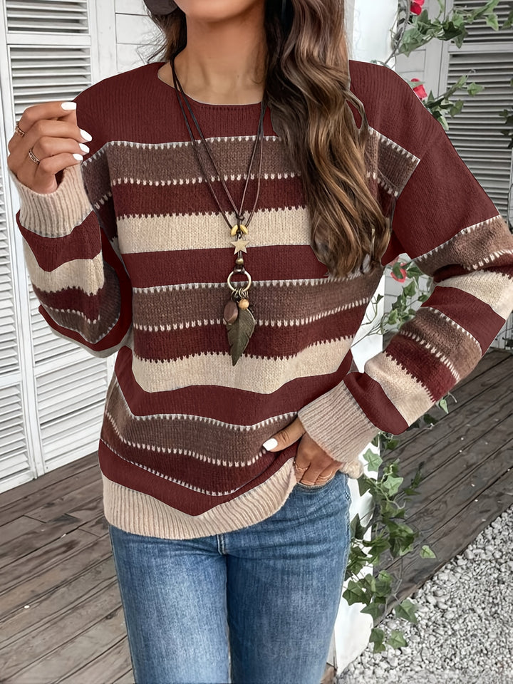 Isla | Striped Round-Neck Jumper