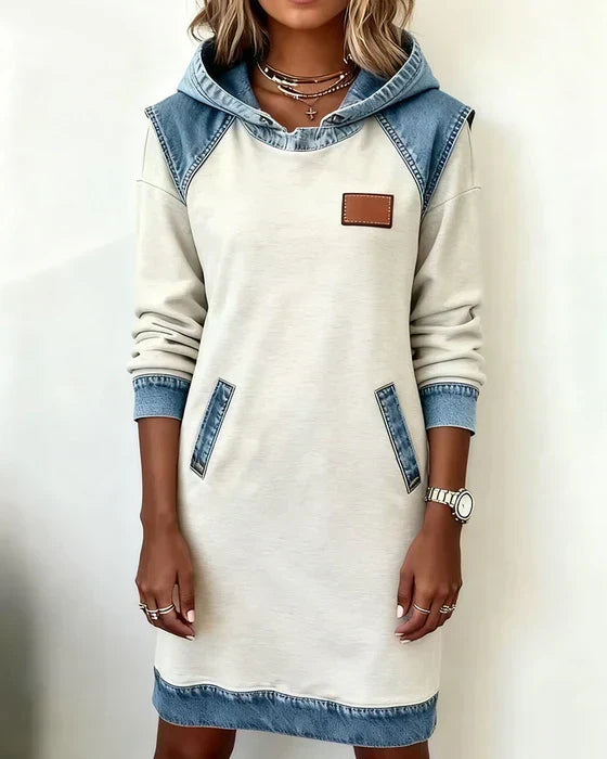 Mallory | Contrast Hooded Dress