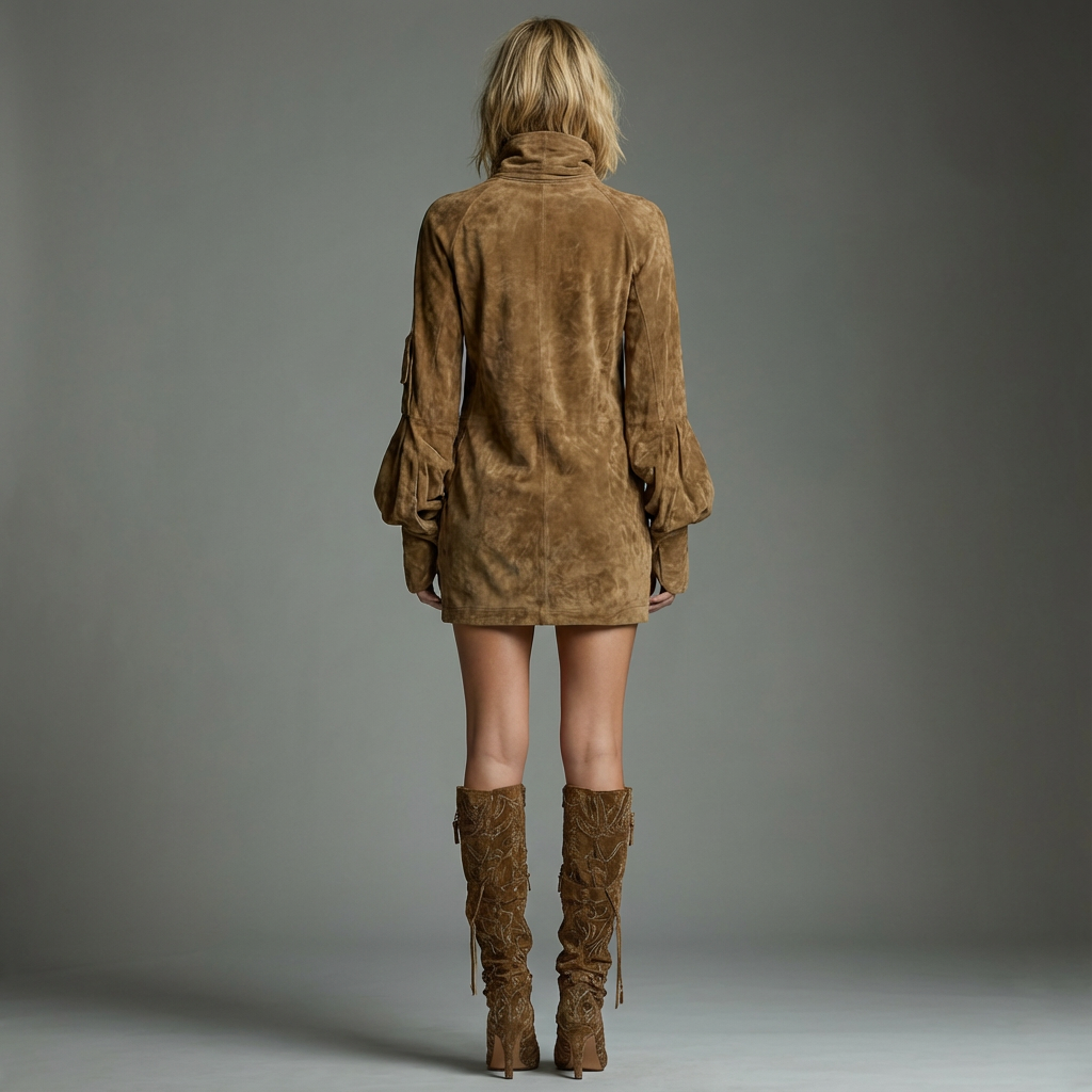 Georgiana | Vintage-Inspired Turtleneck Mini Dress