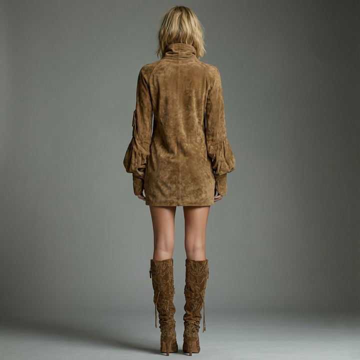 Georgiana | Vintage-Inspired Turtleneck Mini Dress