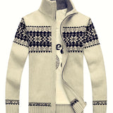 Reuben | Nordic-Pattern Zip Cardigan