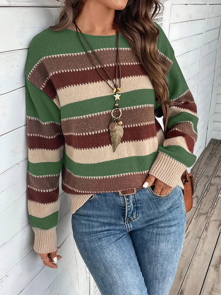 Isla | Striped Round-Neck Jumper