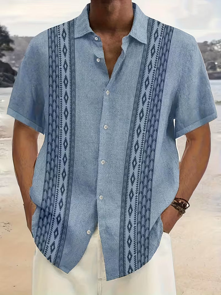 Callum | Vintage Geometric Short-Sleeve Shirt