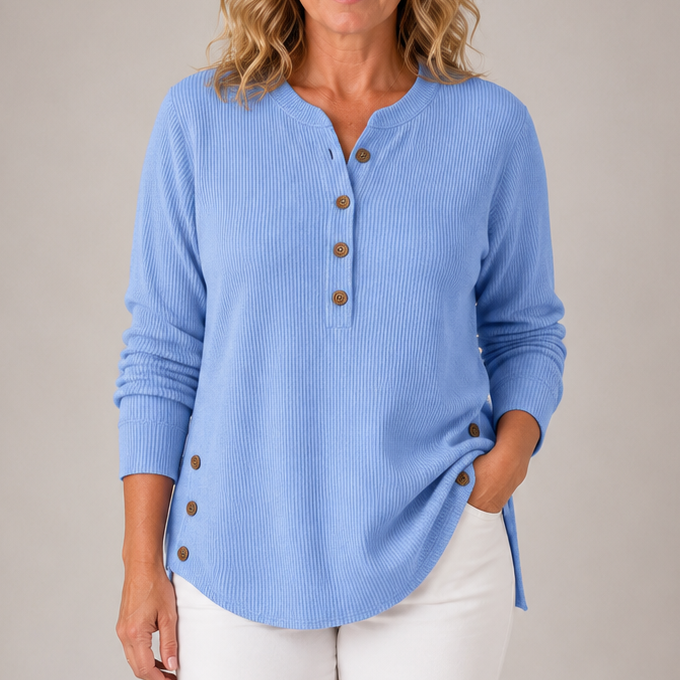 Lydia | Ribbed Button-Detail Tunic